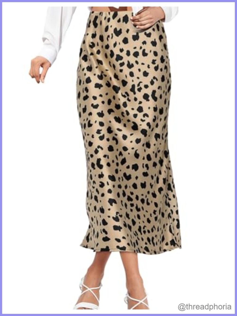 Satin Midi Skirt High Waisted Zipper Stretch A-Line Elegant Dressy Casual